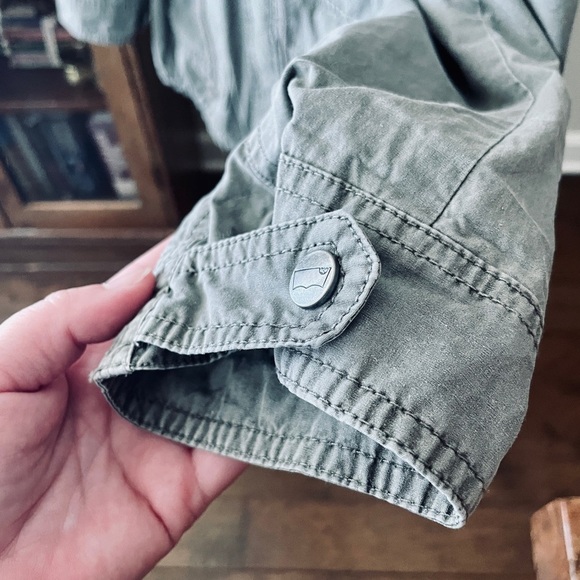 Levi’s women’s hooded utility jacket roll tab sleeves drawstring waist SZ S gray - Picture 7 of 16